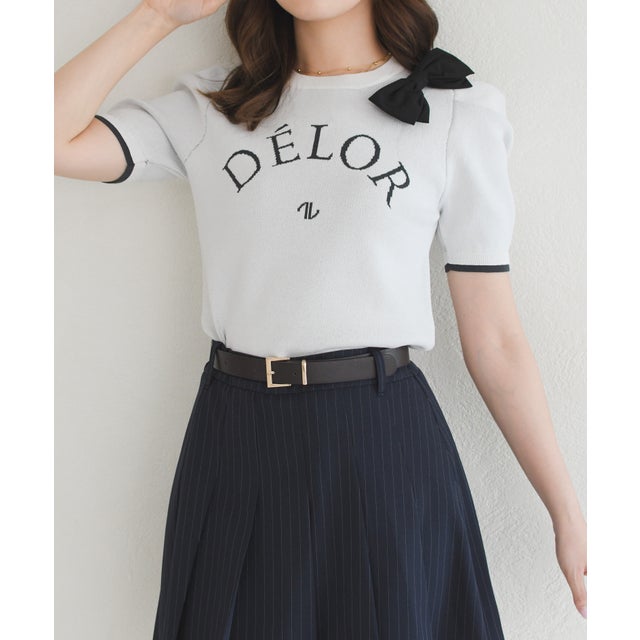 2026秋冬新作 ブローチ付きロゴニット TT638309 （OFF-WHITE）