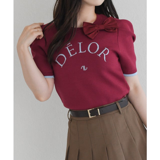 2026秋冬新作 ブローチ付きロゴニット TT638309 （RED）