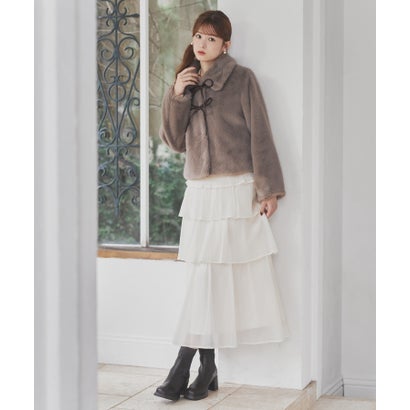 2026秋冬新作 シアーティアードスカート TT637212 （OFF-WHITE）｜詳細画像