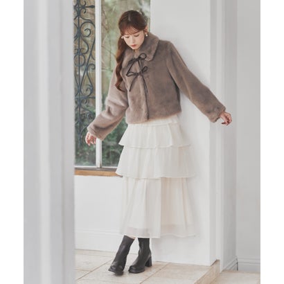 2026秋冬新作 シアーティアードスカート TT637212 （OFF-WHITE）｜詳細画像