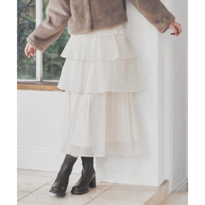 2026秋冬新作 シアーティアードスカート TT637212 （OFF-WHITE）｜詳細画像
