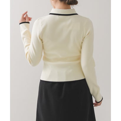 2026秋冬新作 配色ラッフルリボンニット TT648307 （OFF-WHITE）｜詳細画像