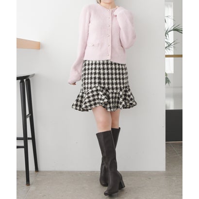 2026秋冬新作 クルーネックシャギーカーディガン TT638405 （PINK）｜詳細画像