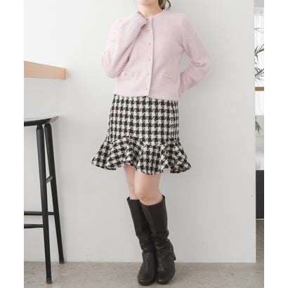 2026秋冬新作 クルーネックシャギーカーディガン TT638405 （PINK）｜詳細画像
