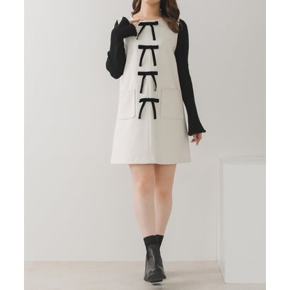 トランテアン ソン ドゥ モード 31 Sons de mode 2026秋冬新作 ベロアリボンミニジャンスカ TT637404 （OFF-WHITE）｜詳細画像
