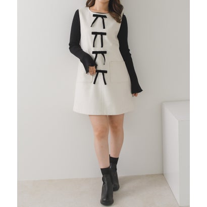 トランテアン ソン ドゥ モード 31 Sons de mode 2026秋冬新作 ベロアリボンミニジャンスカ TT637404 （OFF-WHITE）｜詳細画像