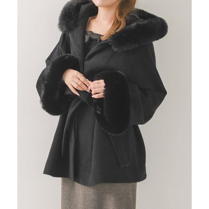 トランテアン ソン ドゥ モード 31 Sons de mode 2026秋冬新作 ファーポンチョコート TT648605 （BLACK）｜詳細画像