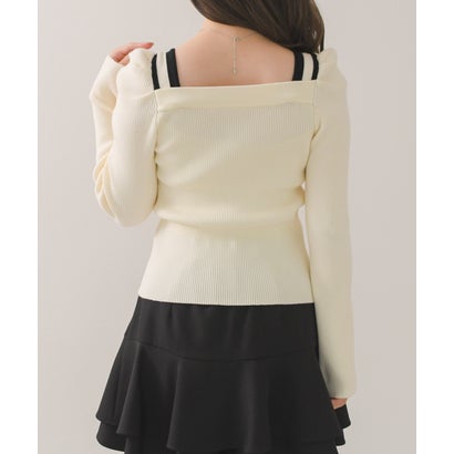 トランテアン ソン ドゥ モード 31 Sons de mode 2026秋冬新作 3wayリボンディテールスクエアニット TT648305 （OFF-WHITE）｜詳細画像
