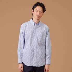【Sサイズ～】幾何学柄ボタンダウンシャツ （ホワイト(101)）