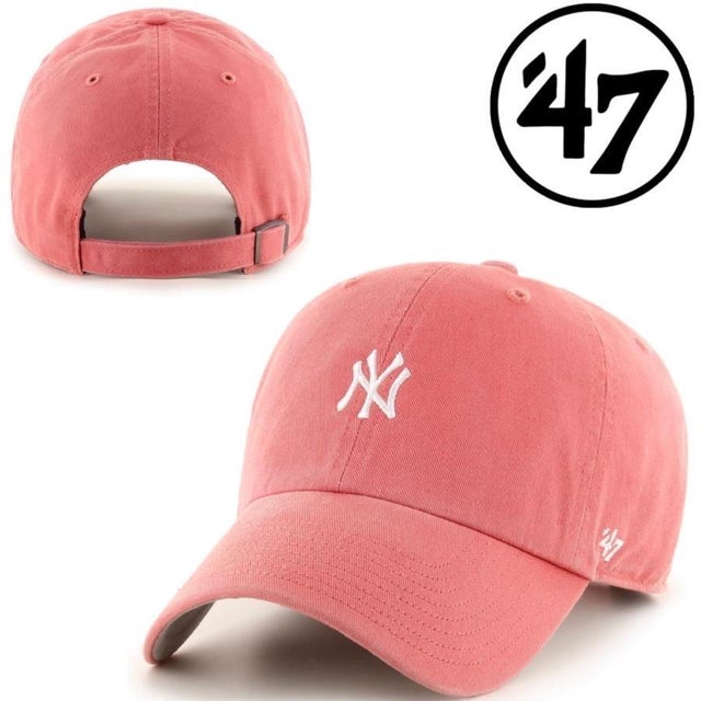 キャップ 帽子 ベースランナー ミニロゴ ベースボールキャップ 野球チーム クリーンナップ 柔らか BRAND BASERUNNER CLEAN UP （ヤンキースアイランドレッド）