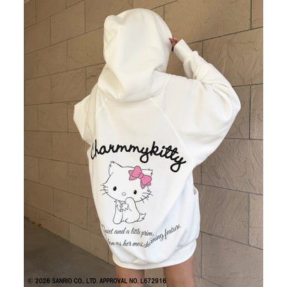 フォーギークスバイスパイラルガール 4GEEKs by SPIRALGIRL 【Sanrio/サンリオキャラクターズ】チャーミーキティバックプリントドルマンパーカー （ホワイト）｜詳細画像