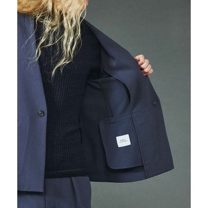 ゴーサンゴーイチプール・オム 5351 POUR LES HOMMES 【セットアップ対応】TRストレッチ ツイル ノーカラー ジャケット （ブルーグレー）｜詳細画像