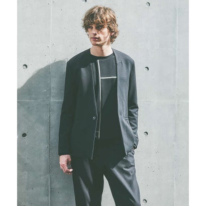 ゴーサンゴーイチプール・オム 5351 POUR LES HOMMES 【セットアップ対応】TRストレッチ ツイル ノーカラー ジャケット （ブルーグレー）｜詳細画像
