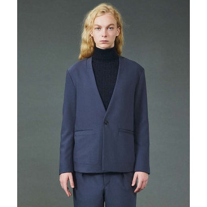 ゴーサンゴーイチプール・オム 5351 POUR LES HOMMES 【セットアップ対応】TRストレッチ ツイル ノーカラー ジャケット （ブルーグレー）｜詳細画像