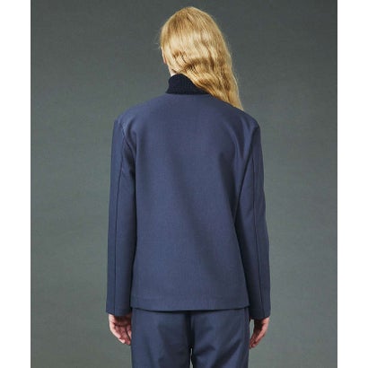 ゴーサンゴーイチプール・オム 5351 POUR LES HOMMES 【セットアップ対応】TRストレッチ ツイル ノーカラー ジャケット （ブルーグレー）｜詳細画像