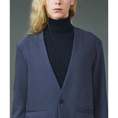 ゴーサンゴーイチプール・オム 5351 POUR LES HOMMES 【セットアップ対応】TRストレッチ ツイル ノーカラー ジャケット （ブルーグレー）｜詳細画像