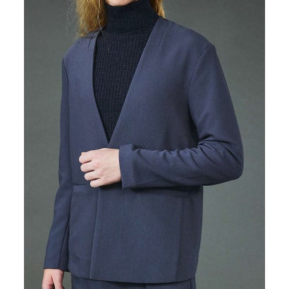 ゴーサンゴーイチプール・オム 5351 POUR LES HOMMES 【セットアップ対応】TRストレッチ ツイル ノーカラー ジャケット （ブルーグレー）｜詳細画像