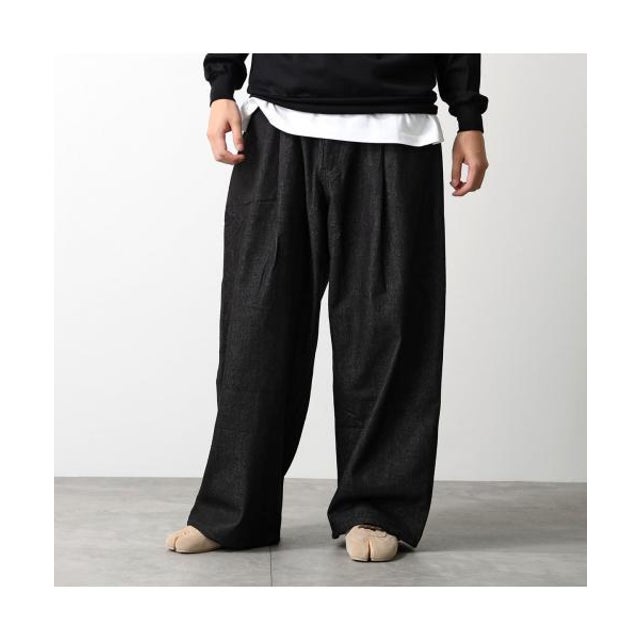 ジーンズ 11.3oz Non Fade Wide Leg Baggy Denim Pants （ブラック）