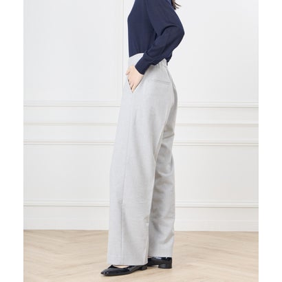 《大きいサイズ》センタープレスワイドパンツ｜美しいシルエットが、いつもの着こなしを格上げ （グレー1）｜詳細画像