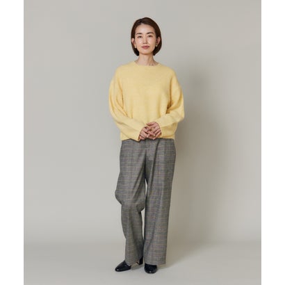 《大きいサイズ》センタープレスワイドパンツ｜美しいシルエットが、いつもの着こなしを格上げ （グレー1）｜詳細画像