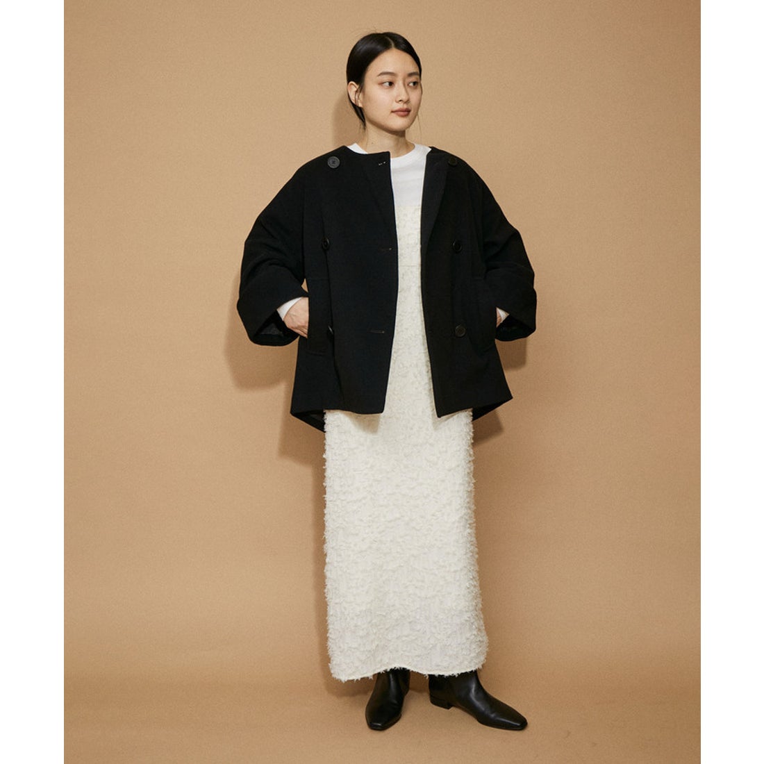 アダム エ ロペ ADAM ET ROPE' 【WEB限定】ワイドスリーブノーカラー