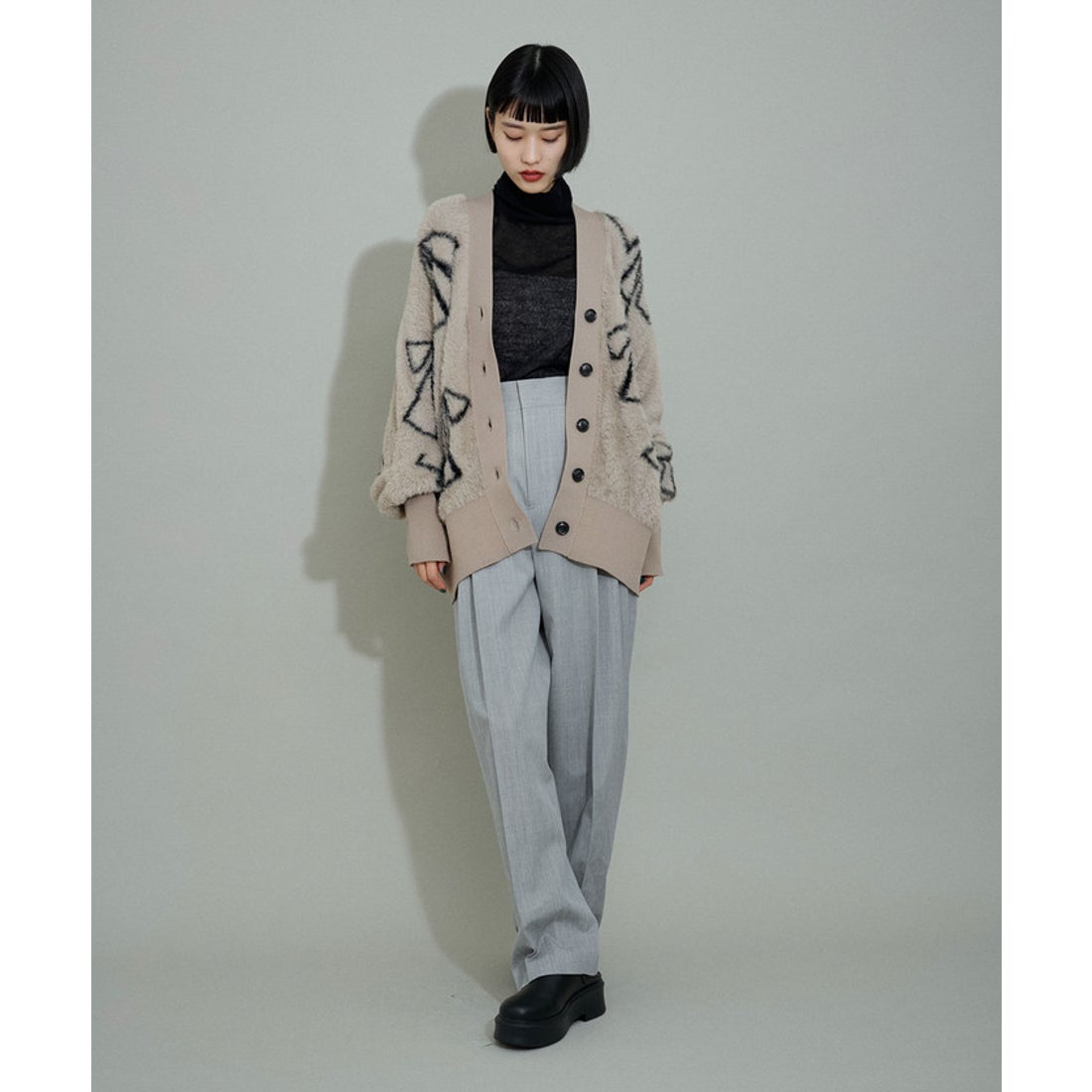 アダム エ ロペ ADAM ET ROPE' 【WEB限定】フェザーヤーンリボンニット