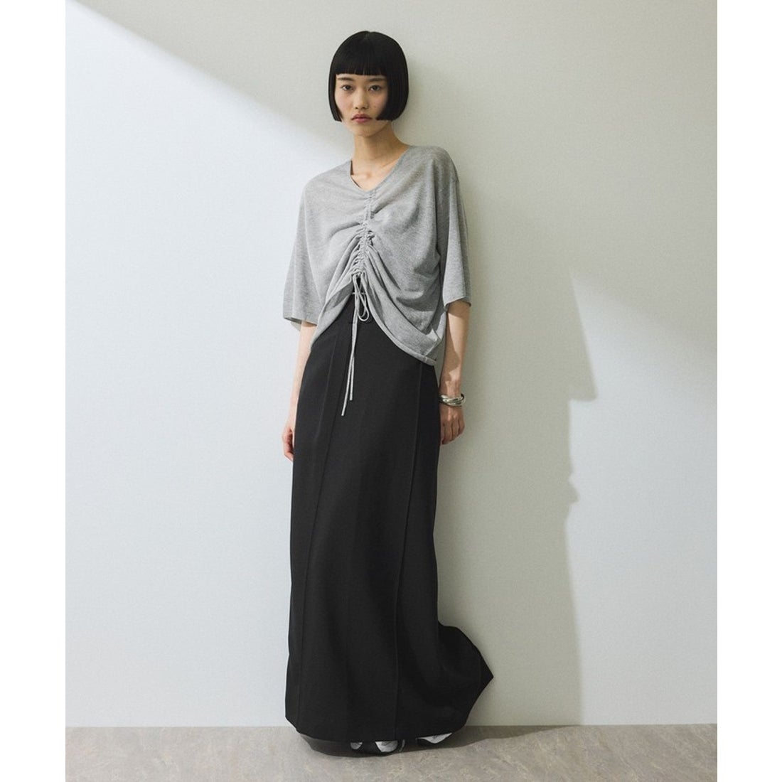 アダム エ ロペ ADAM ET ROPE' 【WEB限定】2WAYギャザーニットTシャツ
