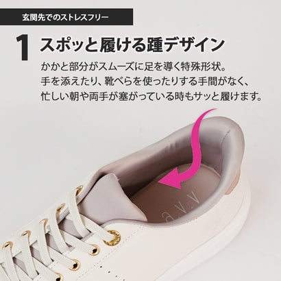 手を使わず履ける スニーカー ハンズフリー 靴 シューズ スリッポン レディース 軽量 運動靴 歩きやすい 疲れない ウォーキング 通勤 白 黒 走れる （ベージュ）｜詳細画像
