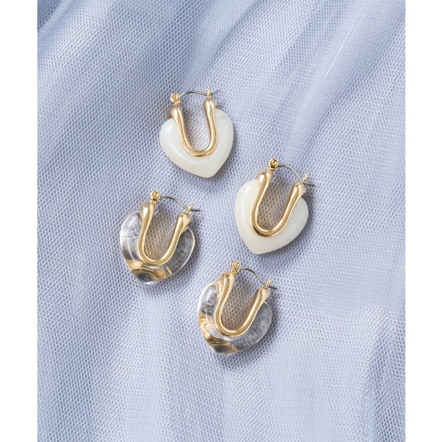 アクリルコンビピアス （ホワイト）