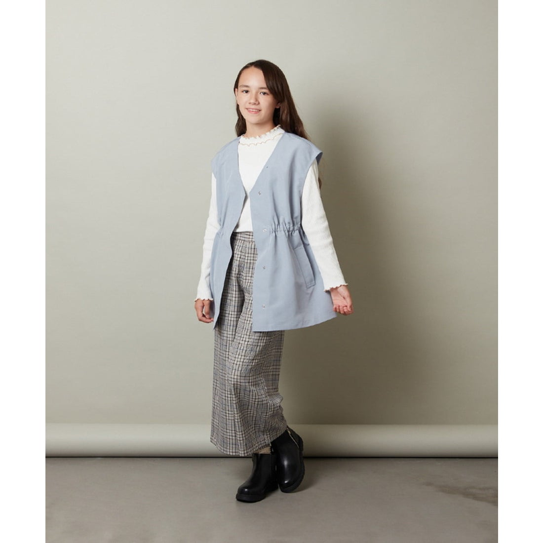 アー・ヴェ・ヴェ a.v.v [140－150]サスペンダー付きチェックワイド 