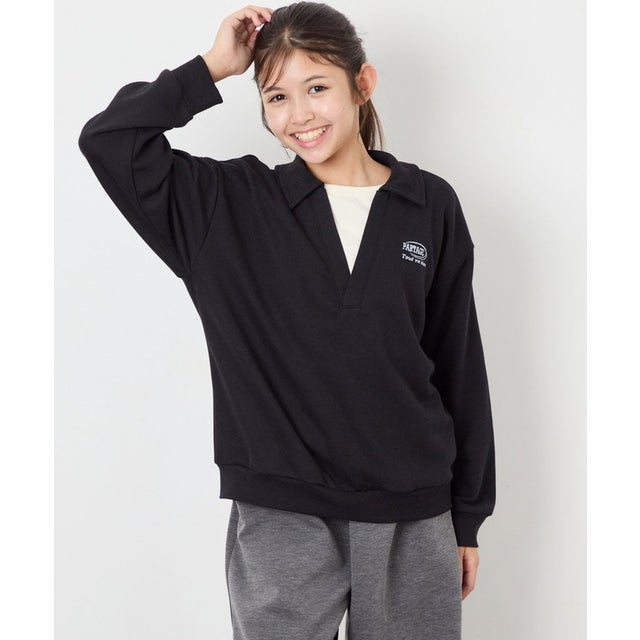[UNISEX]レイヤードフウエリツキプルオーバー （ブラック）