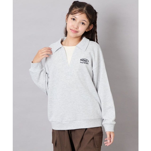 [UNISEX]レイヤードフウエリツキプルオーバー （ライトグレー）
