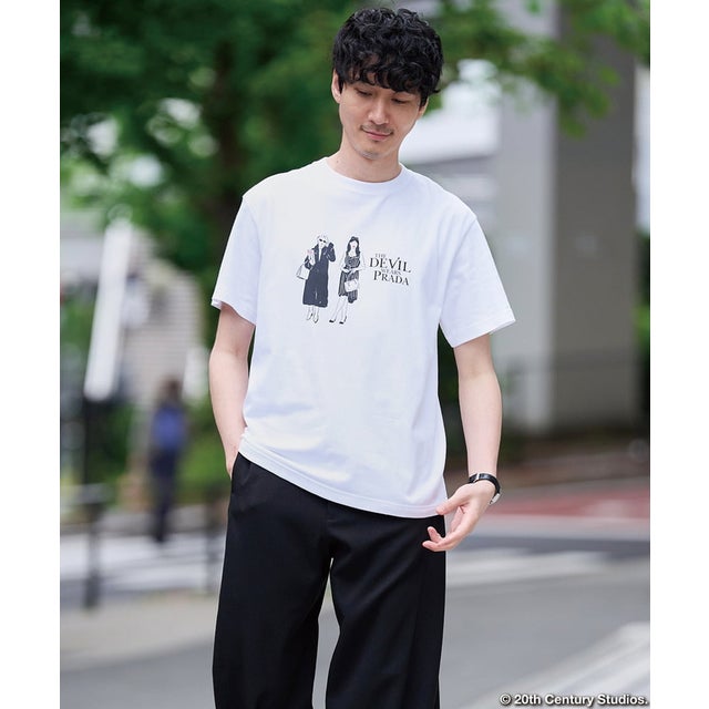 プラダヲキタアクマプリントTシャツ （ホワイト）