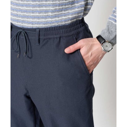 コールダブルフェイスストレッチセミルーズパンツ （ネイビー）｜詳細画像