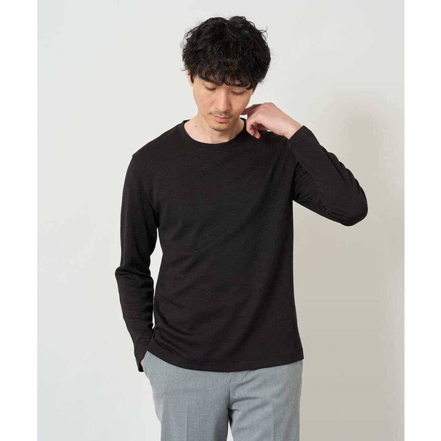 キカジャカードクルーネックスマートTシャツ （ブラック）
