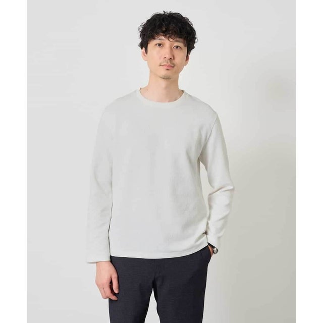 キカジャカードクルーネックスマートTシャツ （ホワイト）