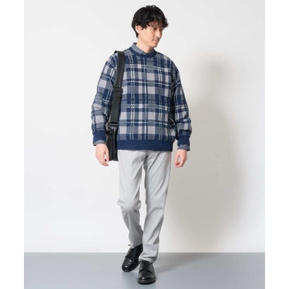 ヘリンボーンストレッチ5ポケットパンツ （ライトブルー）｜詳細画像