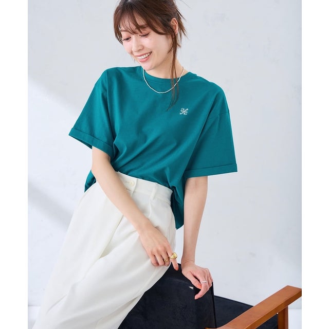 オトナノクロップドシシュウTシャツ （グリーン）