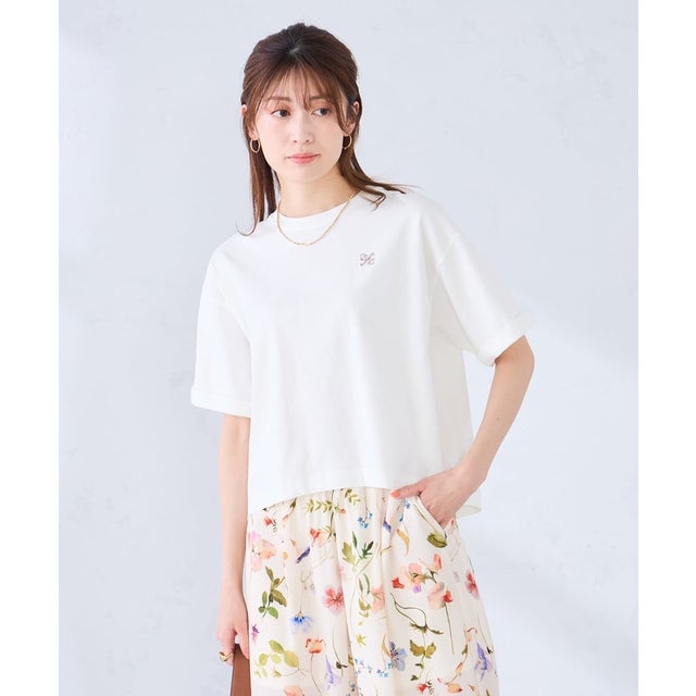 オトナノクロップドシシュウTシャツ （ホワイト）