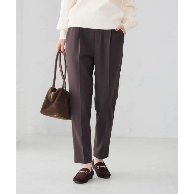 [WEB]ウラキモウラクミセスッキリテーパードパンツ （ブラウン）