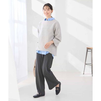 ウラキモウラクミセスッキリワイドパンツ （ブラック）｜詳細画像