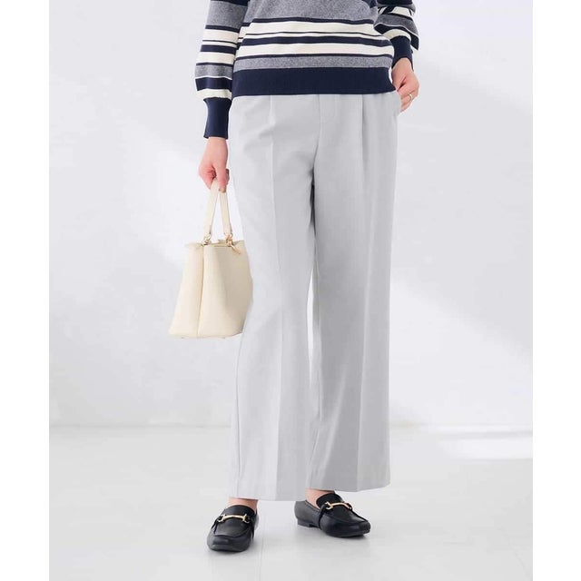 ワンタックストレートパンツ （ライトグレー）