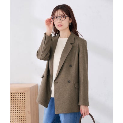 アー・ヴェ・ヴェ a.v.v ヘリンボーンツイードダブルブレストジャケット （ベージュ）｜詳細画像