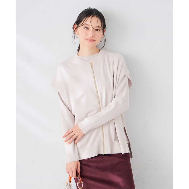 2SET ZIPベストレイヤードセット （グレージュ）
