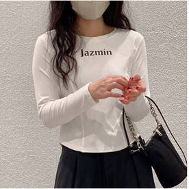 Tシャツ トップス 長袖 logoプリント 定番 韓国ファッション （ホワイト）