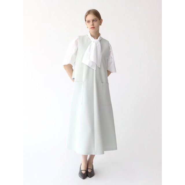 アーガ Aga Aga×NORITAKE バックベルトダンボールニットワンピース 
