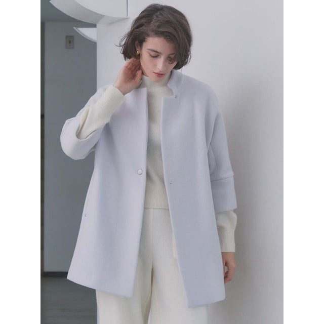 【尾州】Double Melton Cocoon Coat （ライトグレージュ）