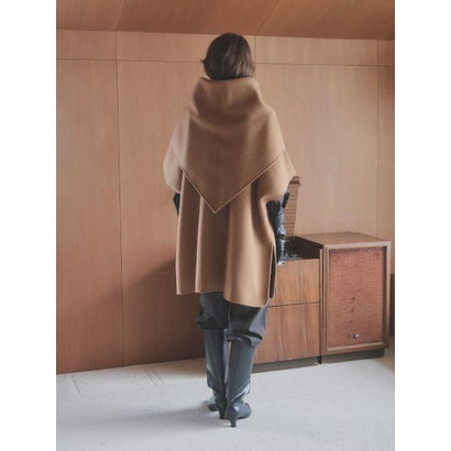 【尾州】Double Melton Poncho Coat （キャメル）｜詳細画像