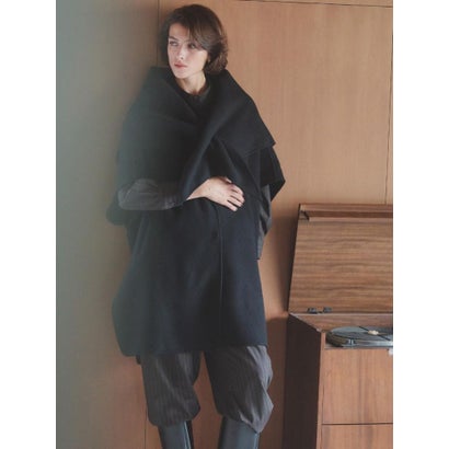 【尾州】Double Melton Poncho Coat （キャメル）｜詳細画像