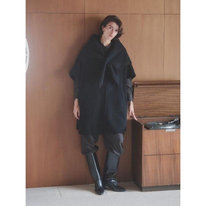 【尾州】Double Melton Poncho Coat （キャメル）｜詳細画像
